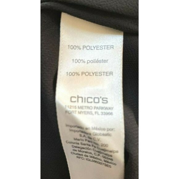 Chico's Sheer Black Beaded Jacket Zipper Front - Picture 4 of 4